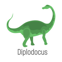Diplodocus color vector icon. Flat design