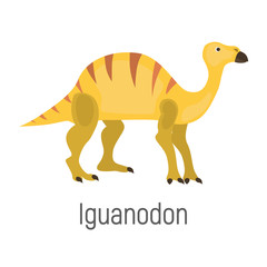 Iguanodon dinosaur color vector icon. Flat design
