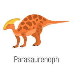 Parasaurenoph color vector icon. Flat design