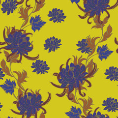 Elegance pattern with flowers and leaf
