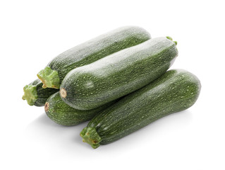 Fresh zucchini isolated on white (cucumber)