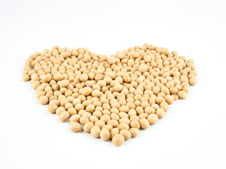 Soybeans isolated on a white background. element of food healthy nutrients and herb vegetable ingredient concept