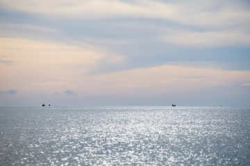 The sea the morning quiet grim atmosphere feeling lonely