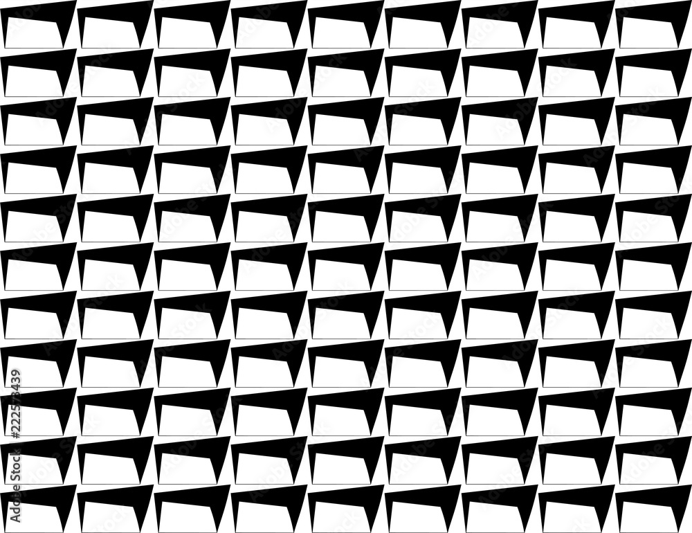 Poster Abstract black and white color of squares shapes pattern. Texture pixel mosaic dotted background. Pop art template. Vector illustration