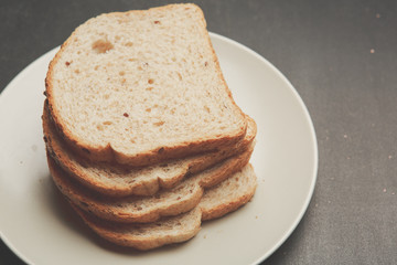 Stack of white bread