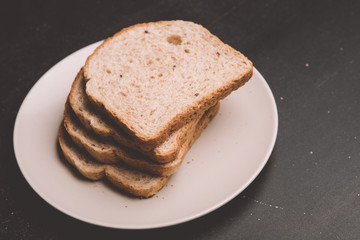 Stack of white bread