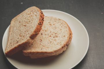 Stack of white bread