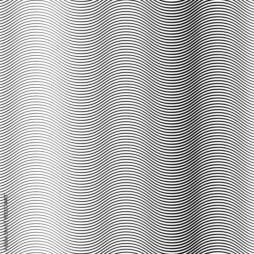 Leinwandbilder Abstract White and black gradient Random chaotic curve lines textures. Grunge overlay texture waves random lines with copy space. Vector illustration