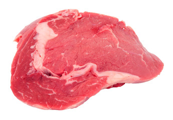 Fresh raw rib eye beef steak isolated on a white background