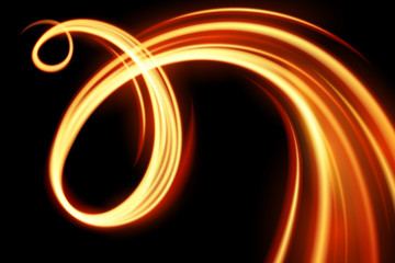 Glowing magic light effect and long trails fire motion