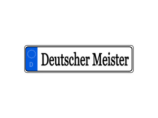 Fototapeta premium German specific vehicle registration plate with text Deutscher Meister