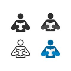 Education symbol, a reading person