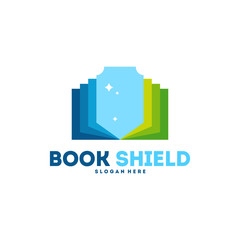 Book Shield logo designs vector, Education logo symbol