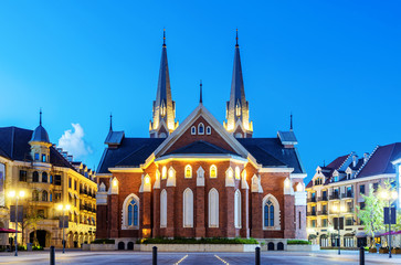 Medieval church night view