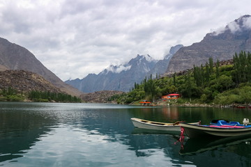Boat in Kachula lake, Skardu, Gilgit-Baltistan, Pakistan  