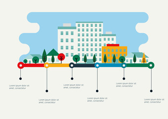 City vector infographic