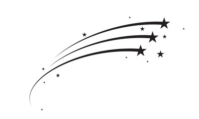 Star trail or comet trace of vector black lines © Avector