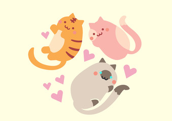Obraz na płótnie Canvas cute happy cat collection