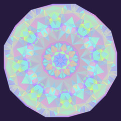 Round Iridescent Geometric Background