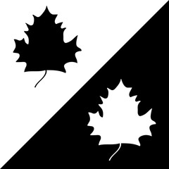 Maple leaf black white silhouette sign set 5.08