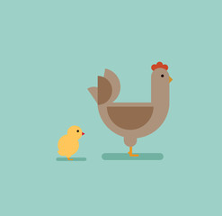chicken in flat style
