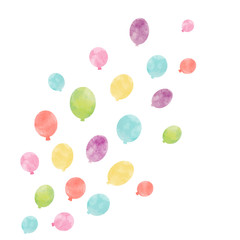 Watercolor air baloon vector composition