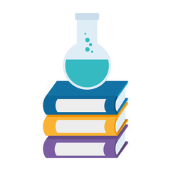 pile text books with tube test