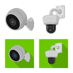 Vector design of cctv and camera symbol. Set of cctv and system stock symbol for web.