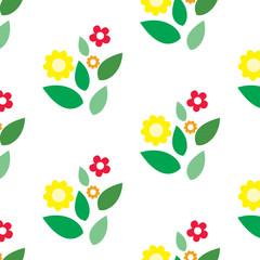 Seamless floral  pattern. Flowers on white background. Floral print textile wallpaper background
