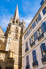 Towering spire of the Bayonne Cathedral