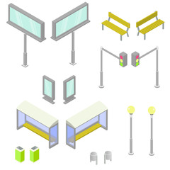 isometric street objects