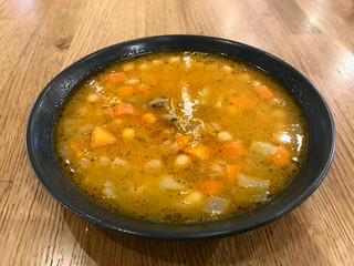 Turkish Food Chickpea Stew with Meat and Vegetables / Etli Nohut.