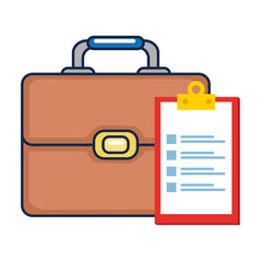 Obraz premium portfolio briefcase with checklist