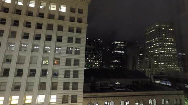 Time Lapse of Downtown Seattle Buildings Night to Day