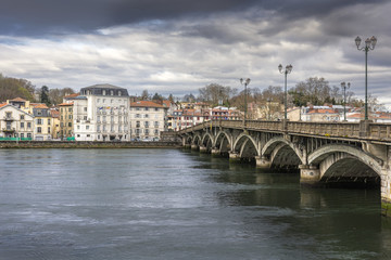 Naklejka premium Pont Saint-Esprit crossing the Ardour in Bayonne, France