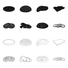 Vector illustration of burger and sandwich symbol. Set of burger and slice stock symbol for web.