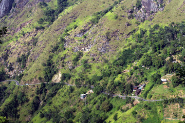 The road and resorts around Ella Rock as viewed from Little Adam's Peak in Ella