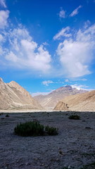Naklejka premium Landscape of K2 trekking trail in Karakoram range, Trekking along the Braldu River in the Karakorum Mountains in Northern Pakistan