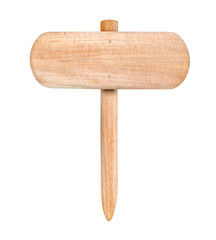 Wooden sign isolated on white