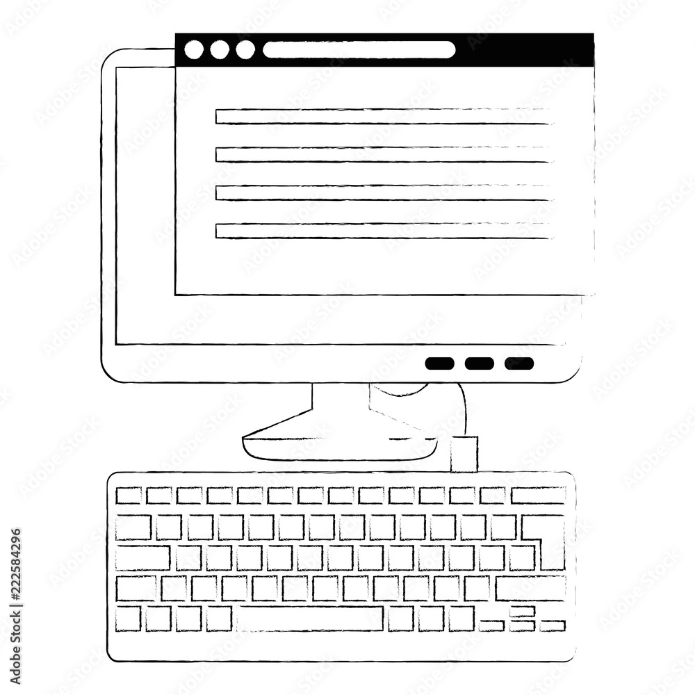 Poster computer desktop with webpage template