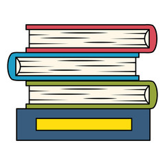 pile text books isolated icon
