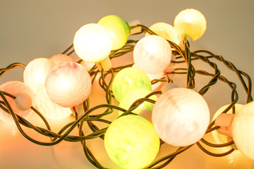 Christmas decorations, christmas lights full of colors isolated