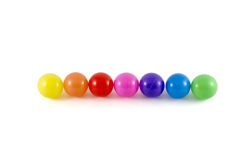 7 colors plastic balls set toy