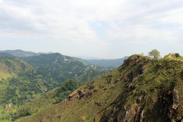 Fototapeta na wymiar The view of Ella Rock from Little Adam's Peak in Ella