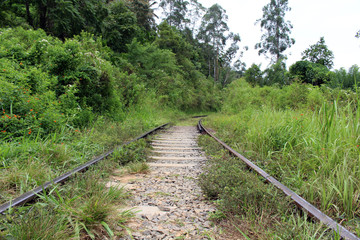 Walking on the rail going to or from Ella station
