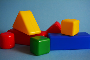 brightly colored cubes for playing with baby
