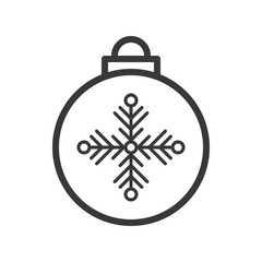 Fototapeta premium Christmas decoration ball, Merry Christmas theme set, outline editable stroke pixel perfect icon