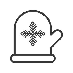 Mitten glove, Merry Christmas theme set, outline editable stroke pixel perfect icon