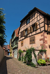 Fototapeta na wymiar In der Altstadt von Kaysersberg, Alsace, Frankreich 