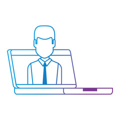 computer laptop with businessman